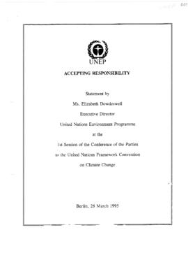 Statement Opening of COP1 UNEP 19950328