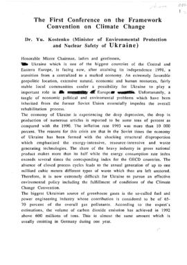 High Level Segment Statement COP1 Ukraine 19950330