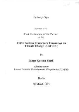High Level Segment Statement COP1 UNDP 19950330