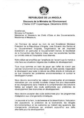 High Level Segment Statement COP15 Angola 20091217
