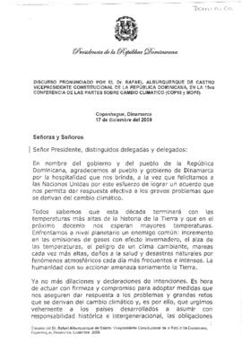 High Level Segment Statement COP15 Dominican Republic 20091217