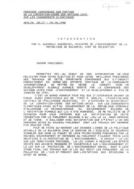 High Level Segment Statement COP1 Bulgaria 19950406