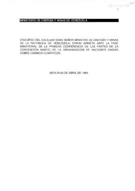 High Level Segment Statement COP1 Venezuela (Bolivarian Republic of) 19950405