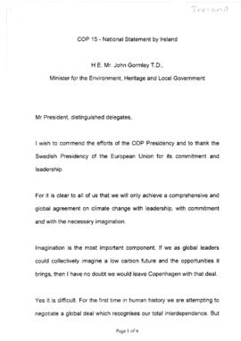 High Level Segment Statement COP15 Ireland 20091217