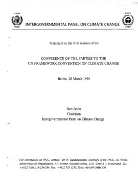 Statement Opening of COP1 IPCC 19950328