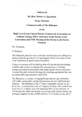 High Level Segment Statement COP15 Bahamas 20091216