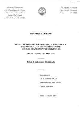 High Level Segment Statement COP1 Benin 19950406