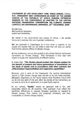 High Level Segment Statement COP15 Kenya 20091216