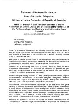 High Level Segment Statement COP15 Armenia 20091217