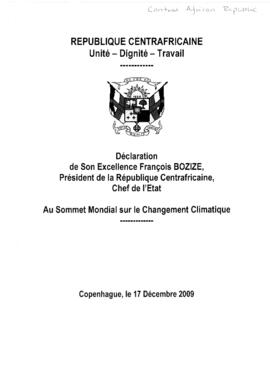 High Level Segment Statement COP15 Central African Republic 20091217