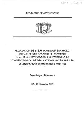 High Level Segment Statement COP15 Cote d'Ivoire 20091217