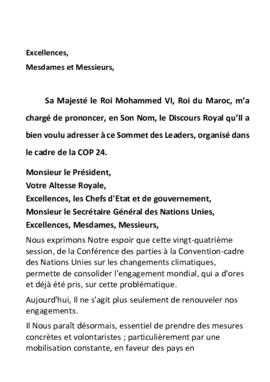 High Level Segment Statement COP24 Morocco 20181203