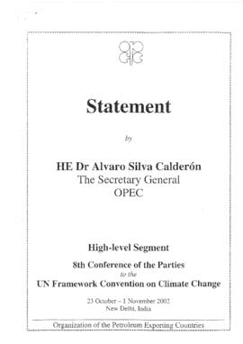 High Level Segment Statement COP8 OPEC 20021030