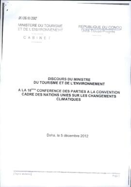 High Level Segment Statement COP18 Congo 20121205