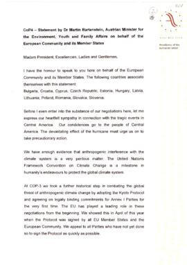 High Level Segment Statement  COP4 Austria on behalf of European Union 19981112