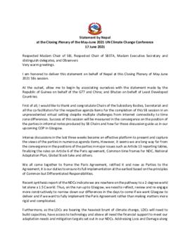 Statement Closing of SB2021 Nepal 20210617