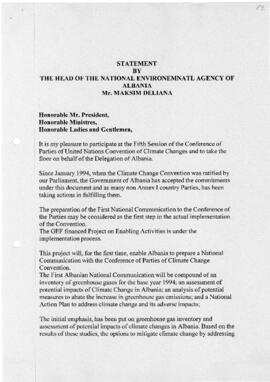 High Level Segment Statement COP5 Albania 19991102