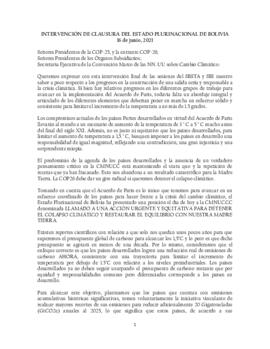 Statement Closing of SB2021 Bolivia (Plurinational State of) 20210617