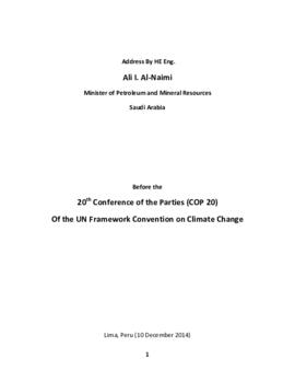 High Level Segment Statement COP20 Saudi Arabia 20141210