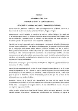 High Level Segment Statement COP19 Honduras 20131121