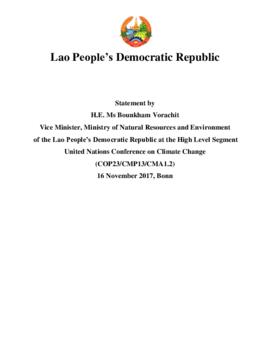 High Level Segment Statement COP23 Lao People's Democratic Republic 20171116