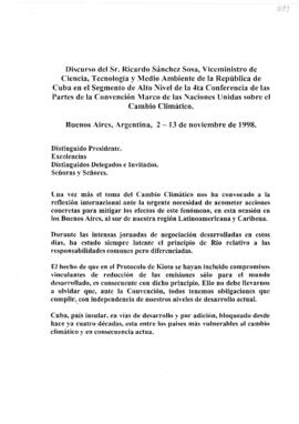 High Level Segment Statement  COP4 Cuba 19981112