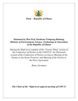 High Level Segment Statement COP23 Ghana 20171116