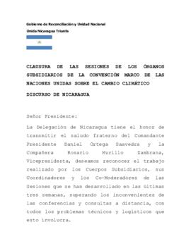 Statement Closing of SB2021 Nicaragua 20210617