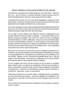Statement Closing of SB2021 United Kingdom on behalf of COP 26 Presidency 20210617