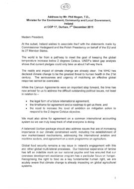 High Level Segment Statement COP17 Ireland 20111207