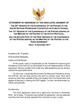 High Level Segment Statement COP23 Indonesia 20171116