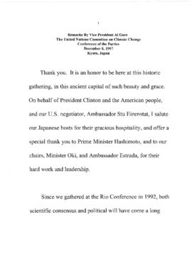 High Level Segment Statement COP3 United States of America Vice President Al Gore 19971208
