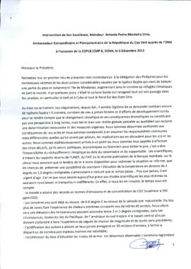 High Level Segment Statement COP18 Cabo Verde 20121206