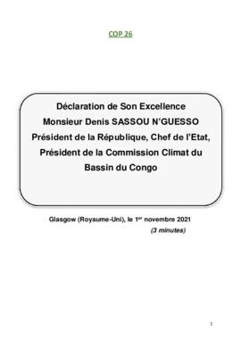 High Level Segment Statement COP26 Congo 20211101
