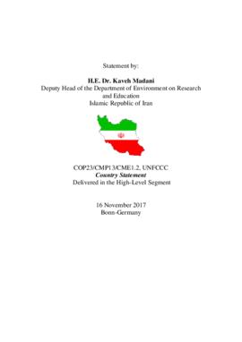 High Level Segment Statement COP23 Iran (Islamic Republic of) 20171116