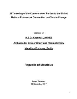 High Level Segment Statement COP23 Mauritius 20171116