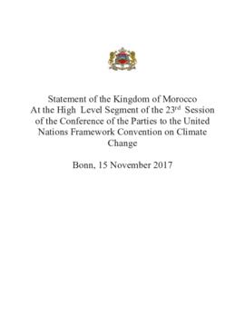 High Level Segment Statement COP23 Morocco 20171116