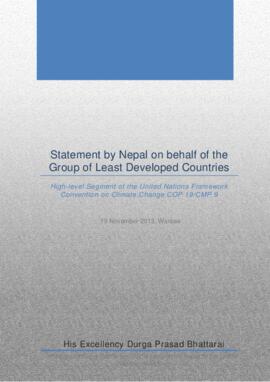 High Level Segment Statement COP19 Nepal on behalf of LDC 20131119