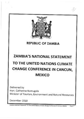 High Level Segment Statement COP16 Zambia 20101208