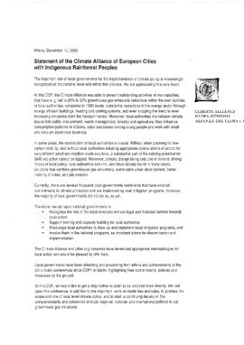 High Level Segment Statement COP9 NGO Climate Alliance 20031210