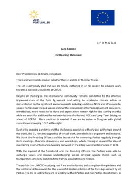 Statement Opening of SB2021 Portugal on behalf of the European Union 20210531