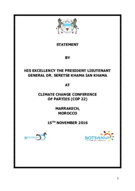 High Level Segment Statement COP22 Botswana 20161116