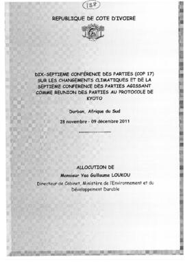 High Level Segment Statement COP17 Côte d'Ivoire 20111208