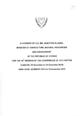 High Level Segment Statement COP16 Cyprus 20101209