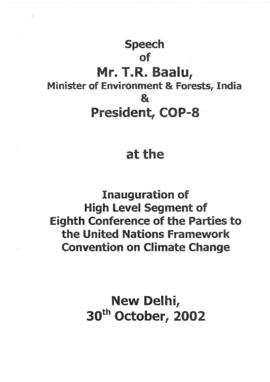 High Level Segment Statement COP8 President 20021030