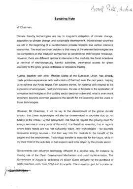 High Level Segment Panel Statements(s) COP10 Austria 20041216