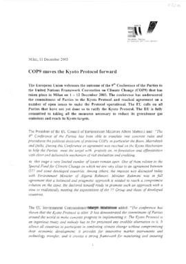Ministerial Round Table Statement COP9 Italy on behalf of European Union 20031211