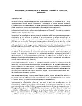 Statement Opening of SB2021 Nicaragua 20210531