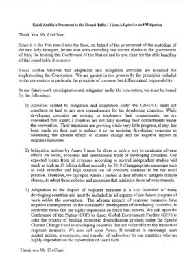 Ministerial Round Table Statement COP9 Saudi Arabia 20031211