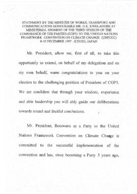 High Level Segment Statement COP3 Botswana 19971208